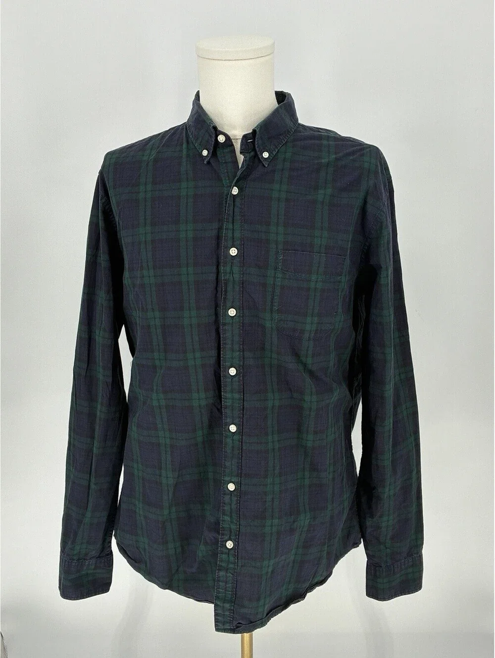 J.Crew Men XLT Secret Wash Long Sleeve Plaid Button Down Shirt 100's 2-Ply Yarns